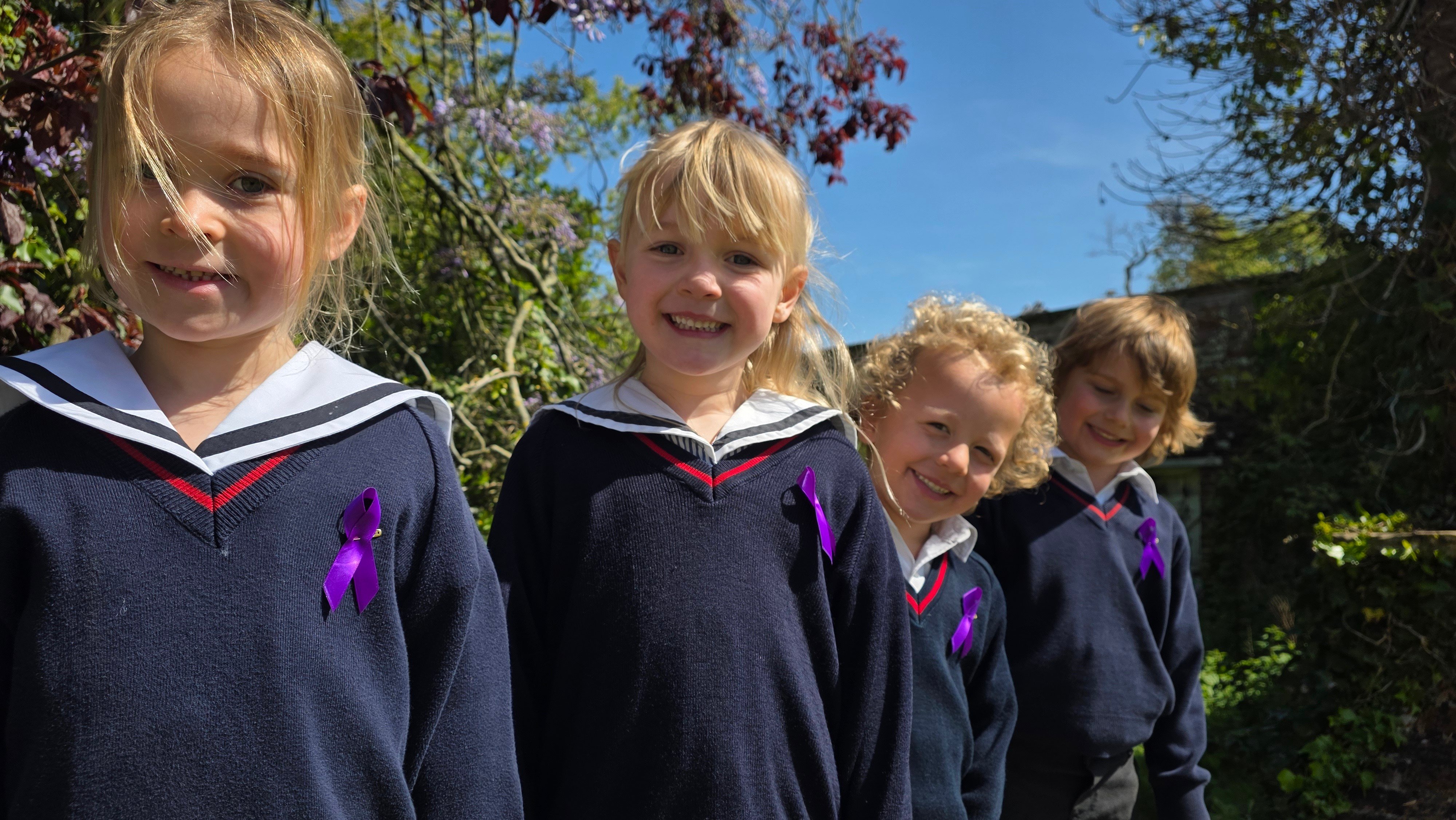 Purple up day - Romilly, Monty, Raffy, Savannah 2 (1)